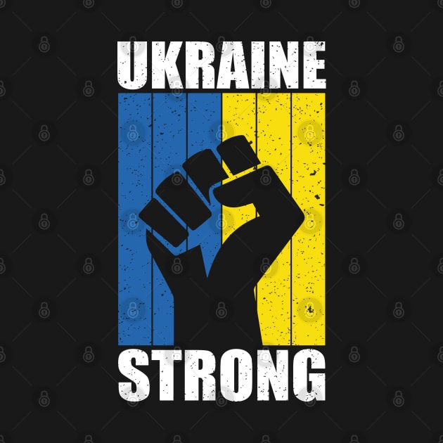 Ukraine Strong Retro Vintage Flag by Teeartspace