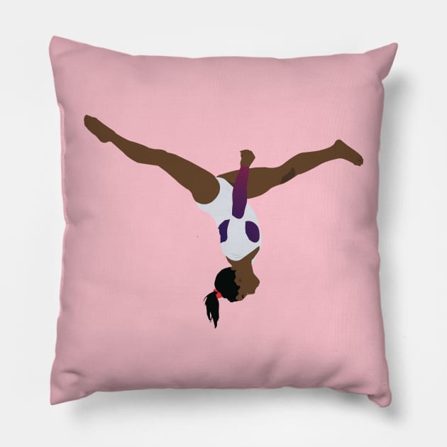 Simone Biles Tokyo 2020 Pillow by Hevding