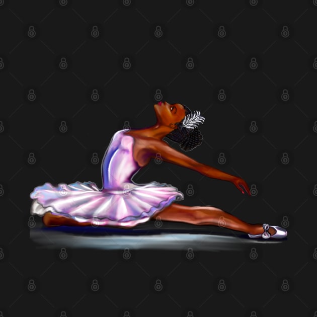 African American ballerina - brown skin ballerina dancing ballet by Artonmytee