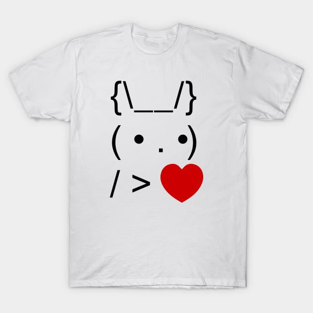 ASCII Text Art Bunny Rabbit Give Heart