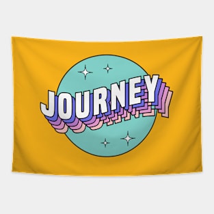 Journey - Colorful Layered Retro Letters Tapestry