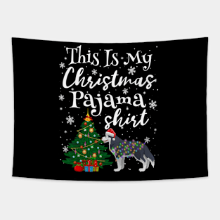 This is my Christmas Pajama Shirt Siberian Husky Lover Dog Tapestry