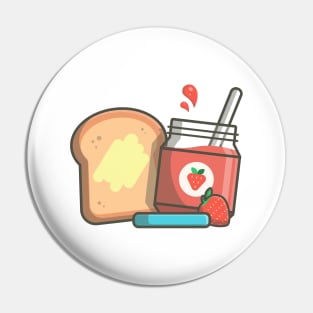 Toast bread with strawberry jam Pin