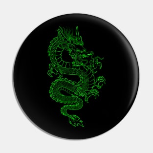 Green Asian Dragon Pin