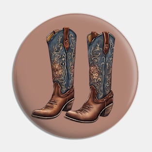 Watercolor Cowboy Boots Pin