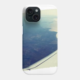 Plane window view Photography design with blue sky and ocean sea adventure lovers Phone Case