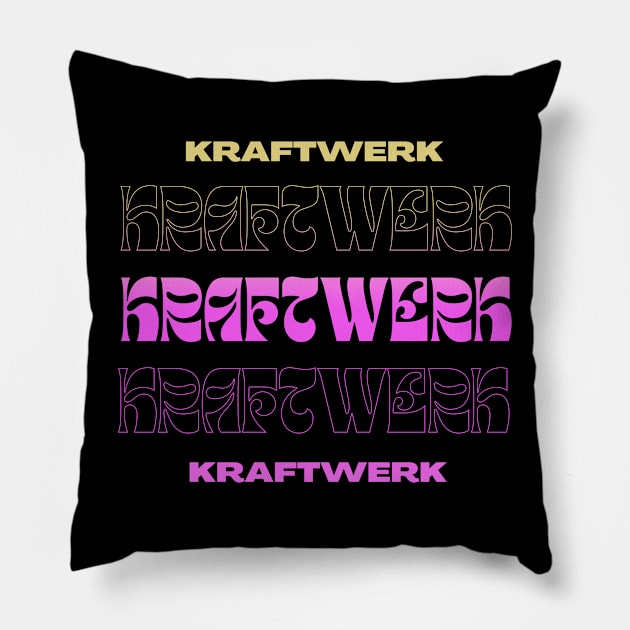 Kraftwerk // Typography Fan Art Design Pillow by bambangbuta