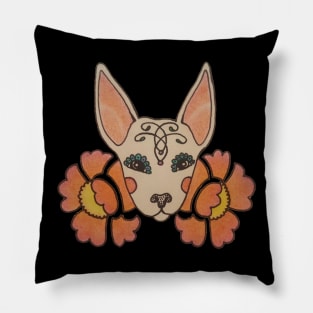 Xolo and Flowers Pillow