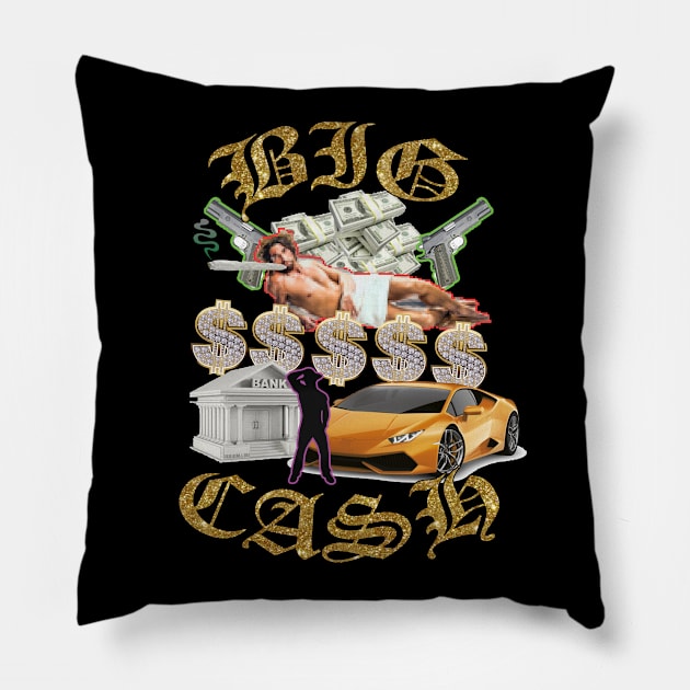 BIG CASH Pillow by RyanJGillDesigns