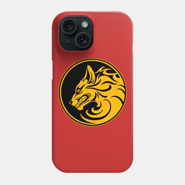 Growling Yellow and Black Wolf Circle Phone Case by jeffbartels