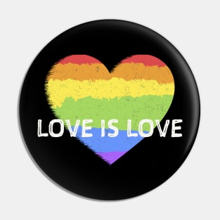 LOVE IS LOVE PRIDE GAY LGBT RAINBOW HEARTH Pin