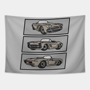 vintage old automotive car illustration Tapestry