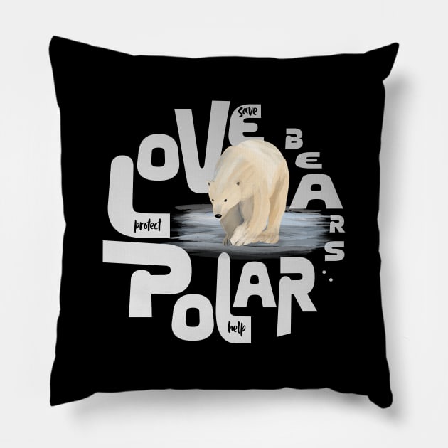 Save our Polar Bears Pillow by CarolineLaursen