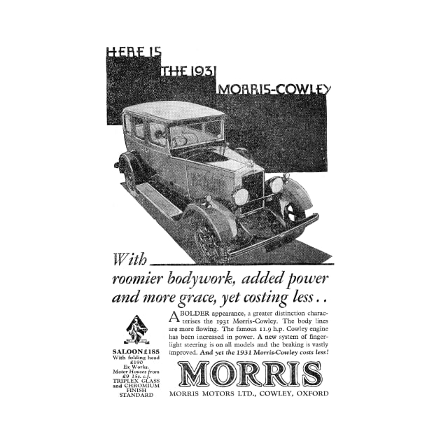 Morris Motors Ltd. - Morris Cowley Saloon - 1931 Vintage Advert by BASlade93