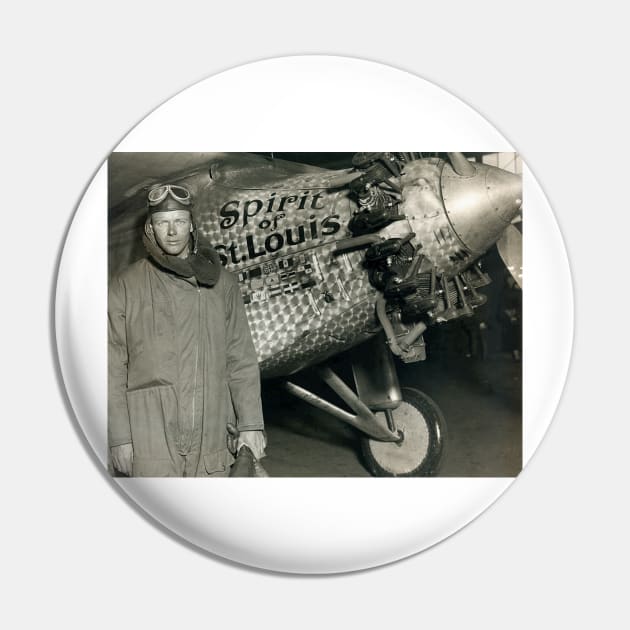 Lindbergh with his airplane, 1928 (H412/0396) Pin by SciencePhoto