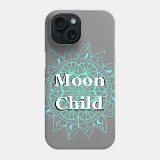 Teal Moon Child Without Background Color Phone Case