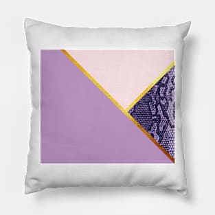 Abstract snake print, color blocking purple Pillow