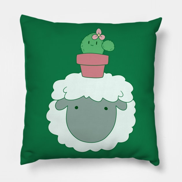 Cactus Sheep Face Pillow by saradaboru