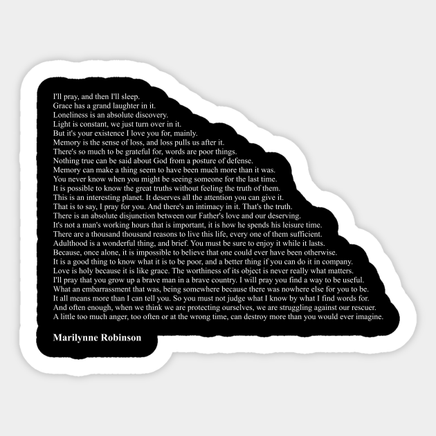 Marilynne Robinson Quotes Marilynne Robinson Sticker Teepublic