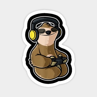 Video Games Nerd Sloth Gaming - Gamer Gift Magnet