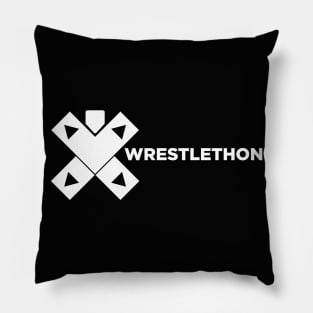 Wrestlethon Logo Script - White logo Pillow