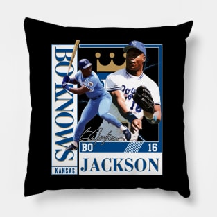 Bo Jackson Bo Knows Signature Vintage Legend Baseball Football Bootleg Rap Graphic Style Pillow