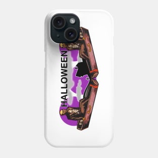 Skeleton in Coffin on Halloween Phone Case