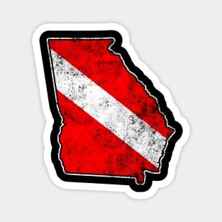 Georgia Dive Flag Scuba Diving State Map Dive Flag Distressed Magnet