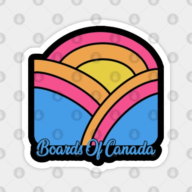 Retro 70s Style Boards Of Canada Fan Art Design Magnet by BlockersPixel