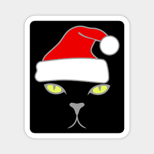 Black Cat Christmas Magnet