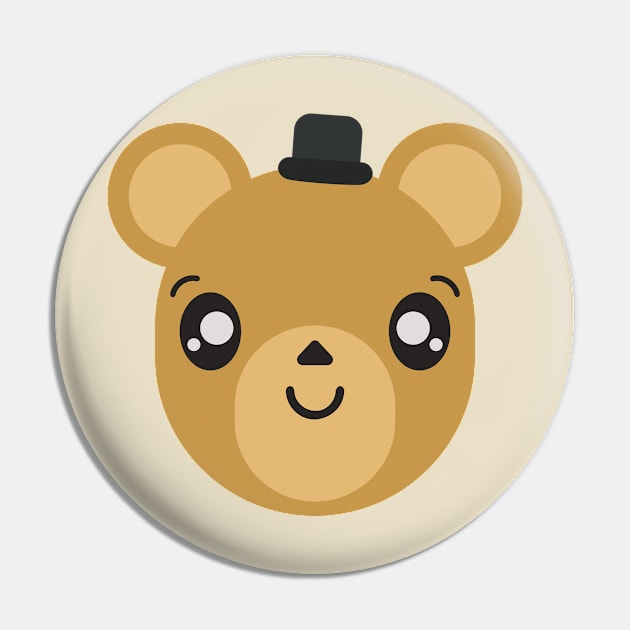 Cute Bear Cub With Hat Pin by StimpyStuff