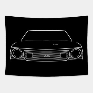 AMC Gremlin 1970s classic car white outline graphic Tapestry