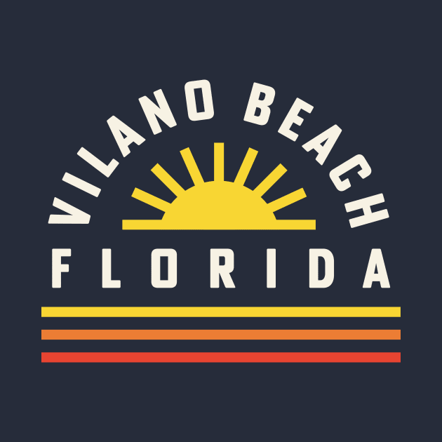 Vilano Beach Florida St. Augustine Retro Vintage Sunset by PodDesignShop