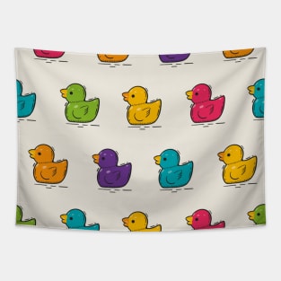 Plastic Duckling Parade Pattern Tapestry