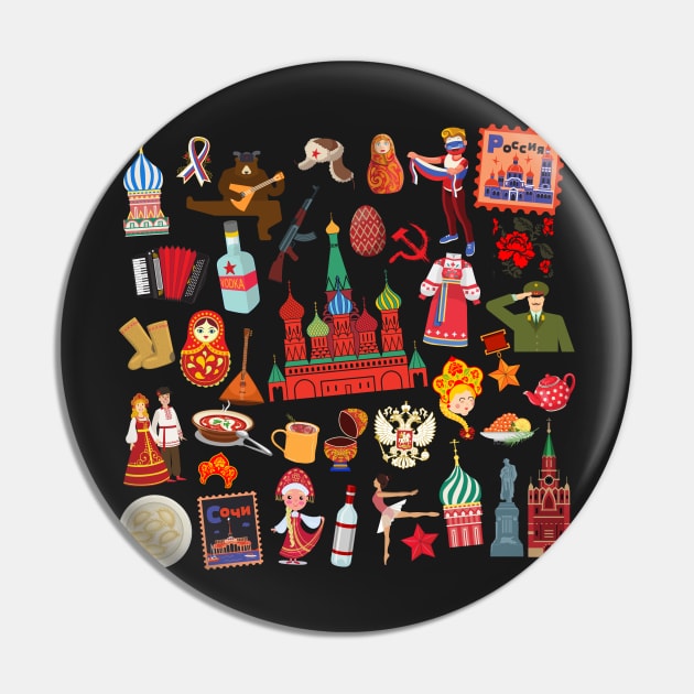 Russia Travel Icons Pin by FancyPlanet