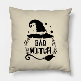 Bad witch and halloween Pillow