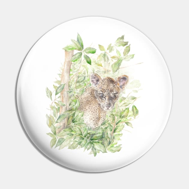 Baby Leopard in the Jungle Pin by wanderinglaur