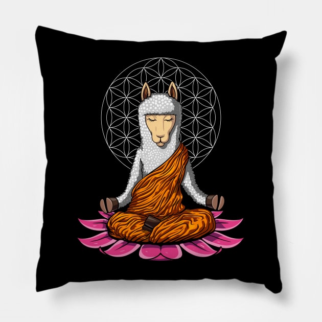 Llama Buddha Meditation Pillow by underheaven