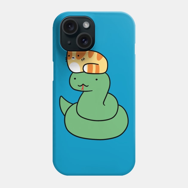 Snake and Little Orange Tabby Cat Phone Case by saradaboru