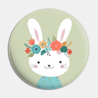 Flower Bunny Pin