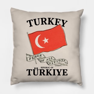 Vintage Flag of Turkey Pillow