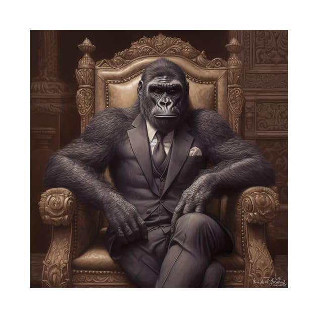 Gorilla- Cyberpunk Elegant Gorilla for Poster, Arts and T-Shirts by FantasyDesignArts