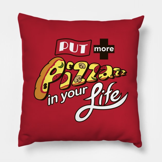 Cute Original Retro Pizza Lover Typography Slogan For Pizza Lovers Pillow by BoggsNicolas