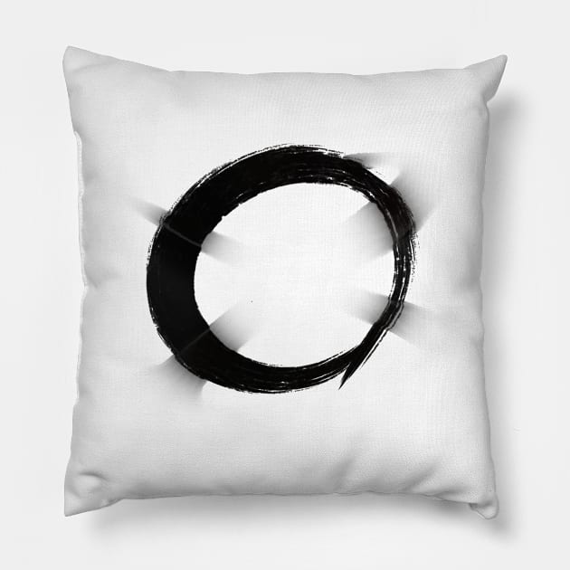 Enso Circle in Abundance + Prosperity Pillow by drumweaver