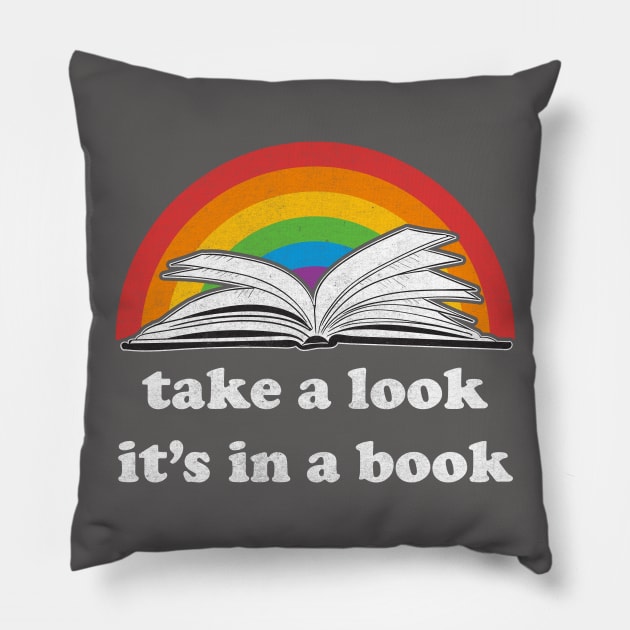 Take a Look, it's In a Book Reading Rainbow Pillow by KellyDesignCompany