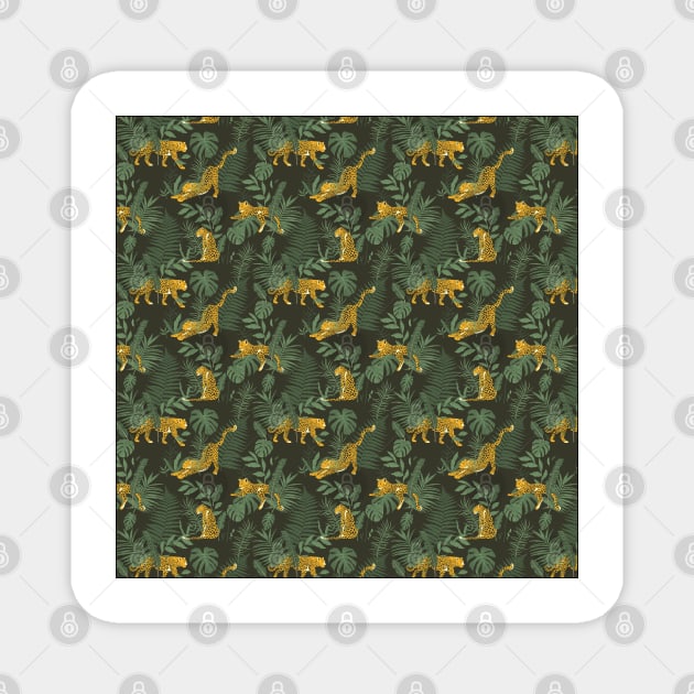 The Leopard Jungle Pattern Magnet by machare