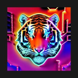 Trippy Psychedelic Neon Tigers 10 T-Shirt