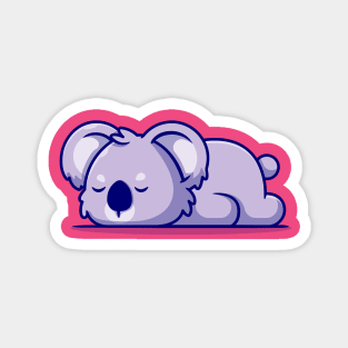 Cute Koala Sleeping Cartoon Magnet