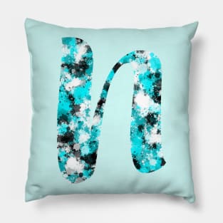 Paint Splash Letter N Pillow