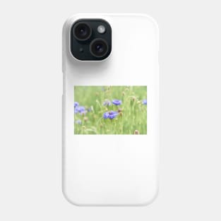 Little Honey Bee and Blue Cornflowers Phone Case